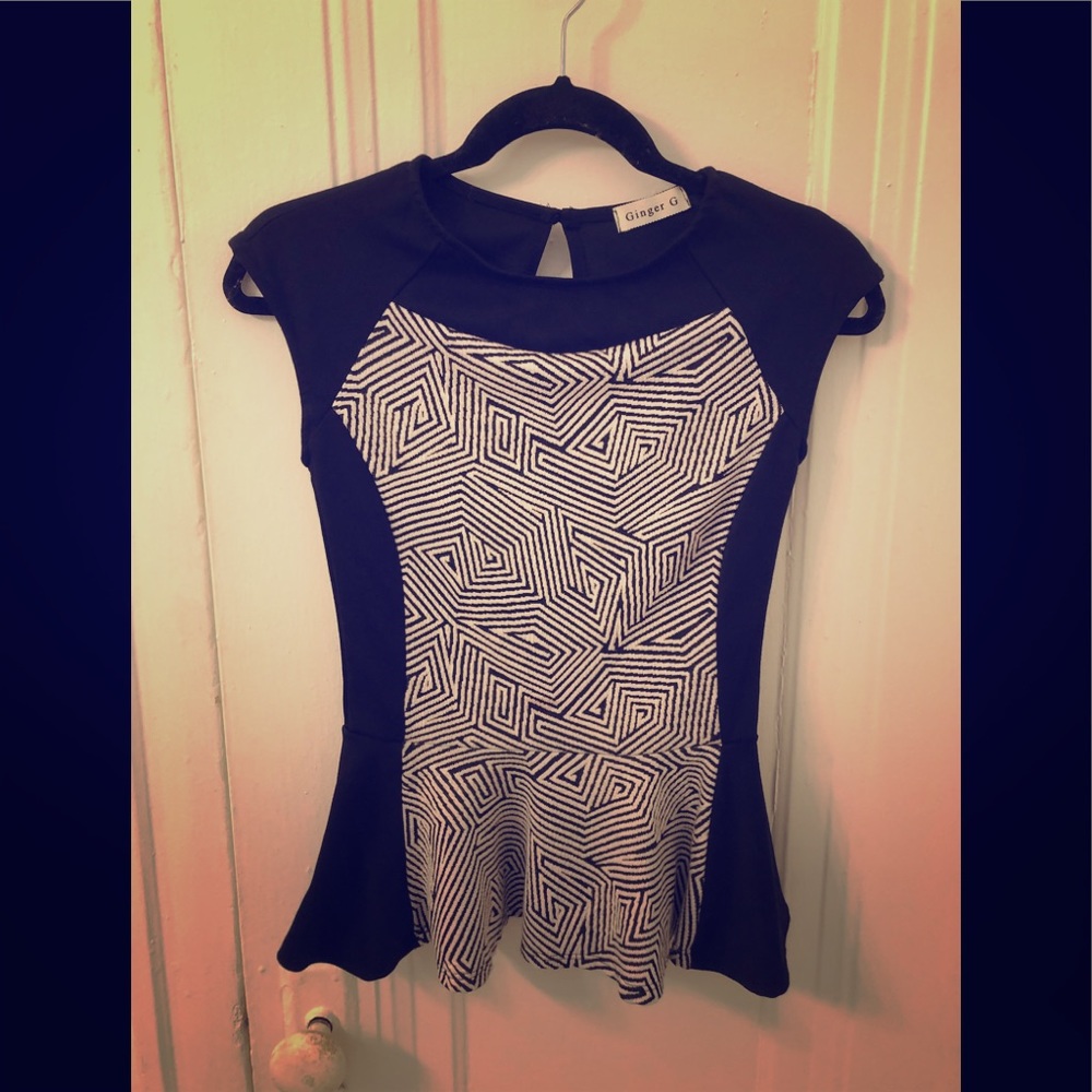 Ginger G peplum top, size small